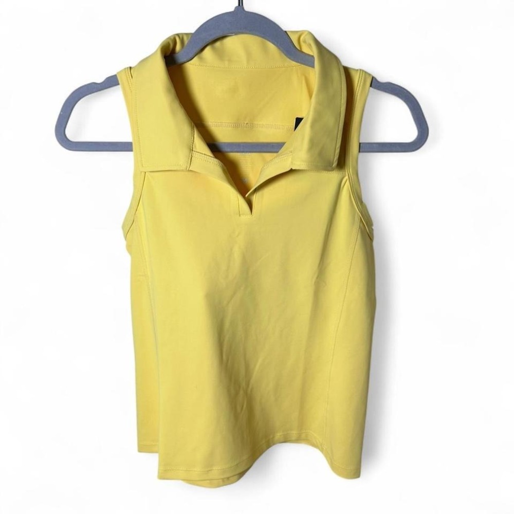 Senita Athletics women's yellow golf‎ polo shirt Size M #golfwear #athleticwear